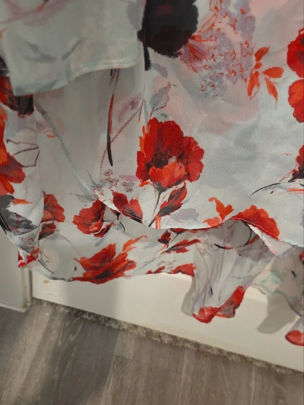 NWT Lane Bryant Floral High Low Midi Dress Size 18 Tie Waist - Picture 8 of 9